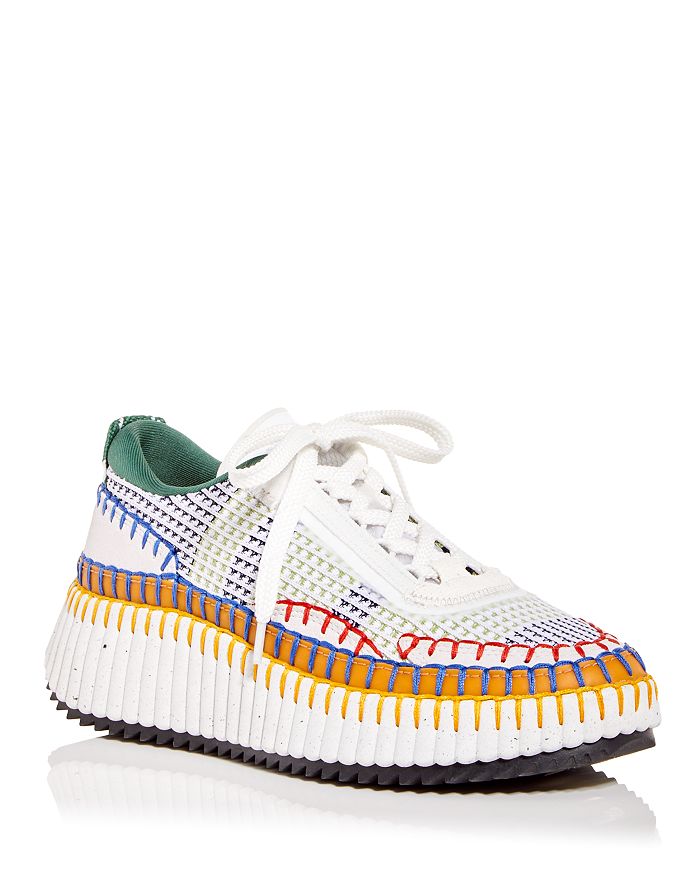 Chloé Nama Stitch Walking Sneakers In Multicolor