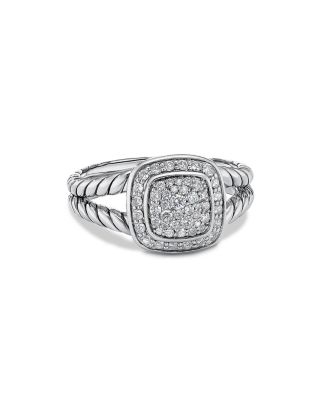 David Yurman Sterling Silver Petite Albion Diamond Pave Ring