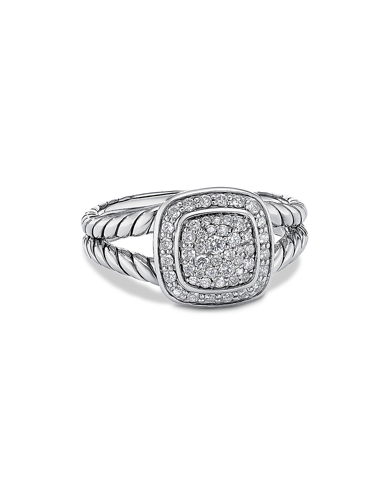 David Yurman Sterling Silver Petite Albion Diamond Pave Ring