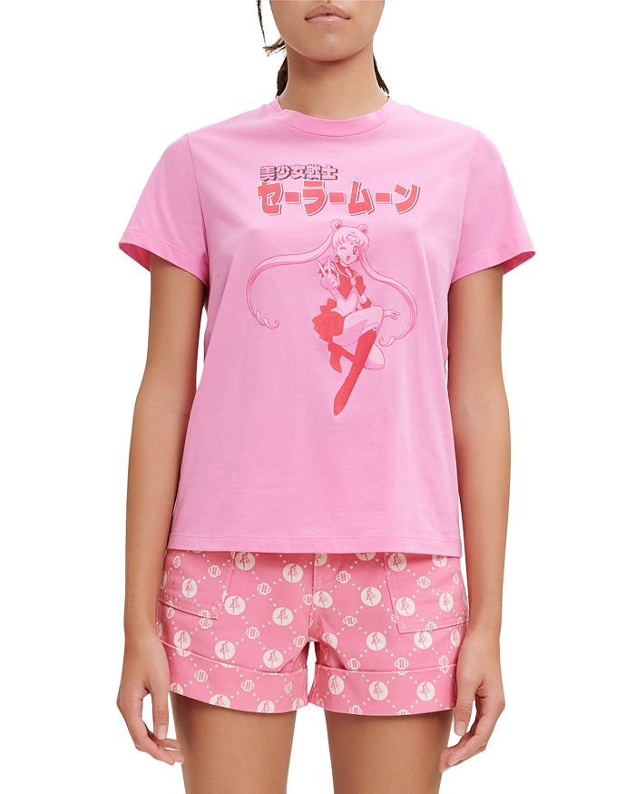 Maje - Red Tower Cotton Graphic Tee