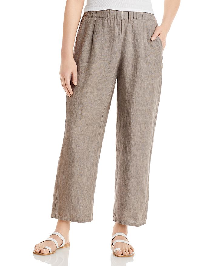 Eileen Fisher Straight Leg Organic Linen Pants | Bloomingdale's