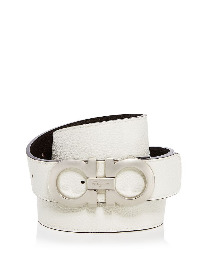 salvatore ferragamo logo buckle reversible leather belt