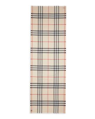 Burberry Lightweight Giant Check Wool & Silk Scarf