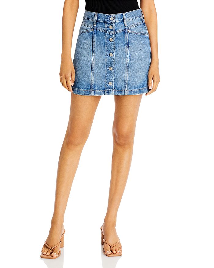 Bloomingdales Women Clothing Skirts Denim Skirts The Canyon Button Fly Jean Skirt 