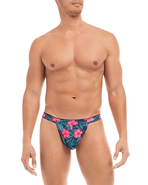2(x)ist Sliq Y-back Thong In Vacation Floral Print