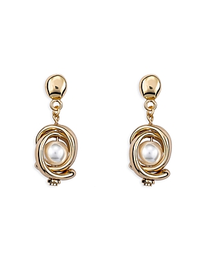 Uno De 50 Planets Mother Of Pearl Drop Earrings In 18k Gold Plated Sterling Silver In White/gold