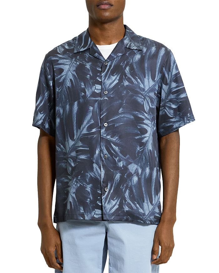 Theory Noll Palm Print Regular Fit Shirt | Bloomingdale's