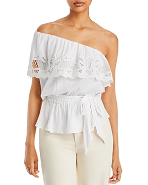 Ramy Brook Levon One Shoulder Top In Ivory