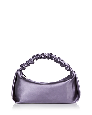 Alexander Wang Scrunchie Satin Mini Clutch In Lavender/silver