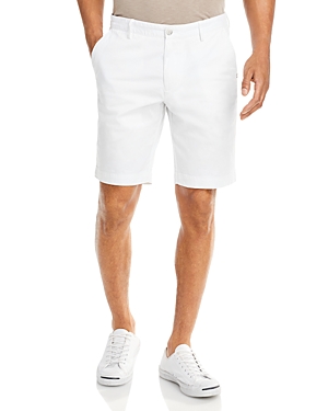 Hugo Boss Slim-fit Shorts In Stretch-cotton Gabardine In White