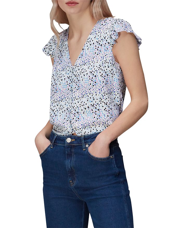 Whistles Tulip Frill Sleeve Blouse Bloomingdale's