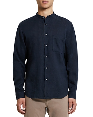 Theory Irving Linen Button Down Shirt In Baltic