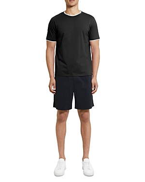 Theory Precise Mercerized Cotton Double Collar Tee In Black Opal