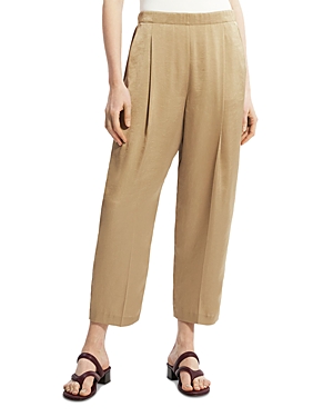 Theory Pleated Satin Pull-on Pants In Mesa