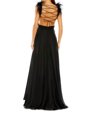 Feather Cut Out Long Dress