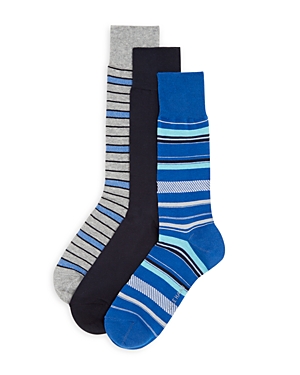 Cole Haan City Stripe Combed Cotton Blend Dress Socks, Pack of 3
