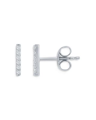Diamond Bar Stud Earrings, 0.10 tcw 