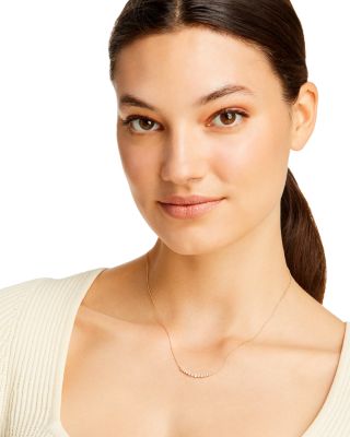 Diamond Curved Bar Necklace in 14K Yellow Gold, 0.30 tcw 