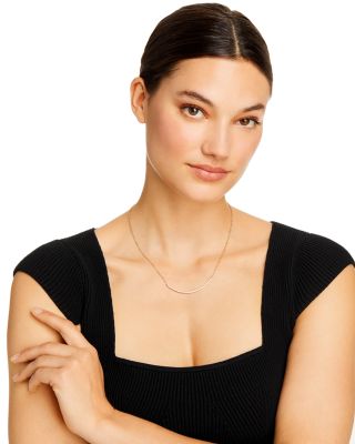 Diamond Curved Bar Necklace in 14K Yellow Gold, 0.50 tcw 