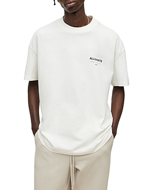 Allsaints Underground Organic Cotton Logo Graphic Tee In Ashen White