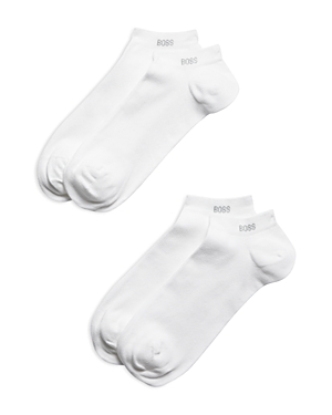 Shop Hugo Boss Logo Ankle Socks, Pack Of 2 In White
