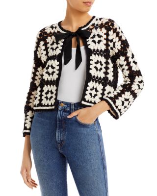 Alice and Olivia - Anderson Crochet Cropped Cardigan