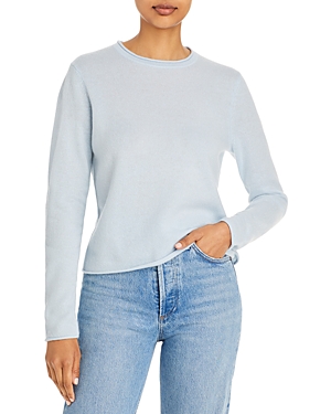 Aqua Rolled Edge Cashmere Sweater - 100% Exclusive In Blue Ice