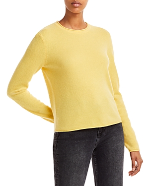 Aqua Rolled Edge Cashmere Sweater - 100% Exclusive In Canary Yellow
