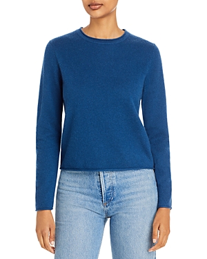 Shop Aqua Rolled Edge Cashmere Sweater - 100% Exclusive In Denim Blue