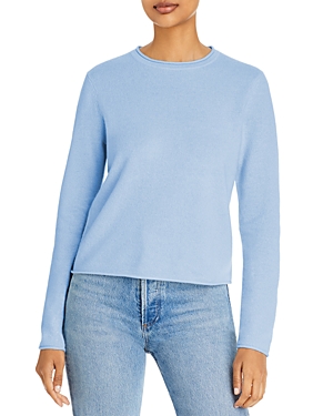 Aqua Rolled Edge Cashmere Sweater - 100% Exclusive In Heather Blue