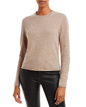 Aqua Rolled Edge Cashmere Sweater - 100% Exclusive In Wheat