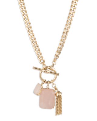 ネックレス・チョーカー RALPH LAUREN Stone Toggle Pendant Necklace Lauren Ralph Lauren Gold Stone Toggle Pendant Necklace