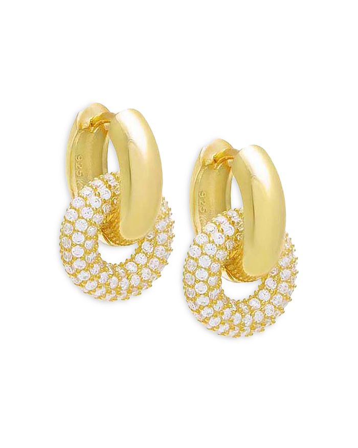 Pavé double hoop earrings clearance