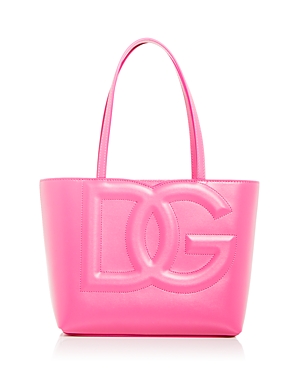 Shop Dolce & Gabbana Leather Logo Tote In Lillac