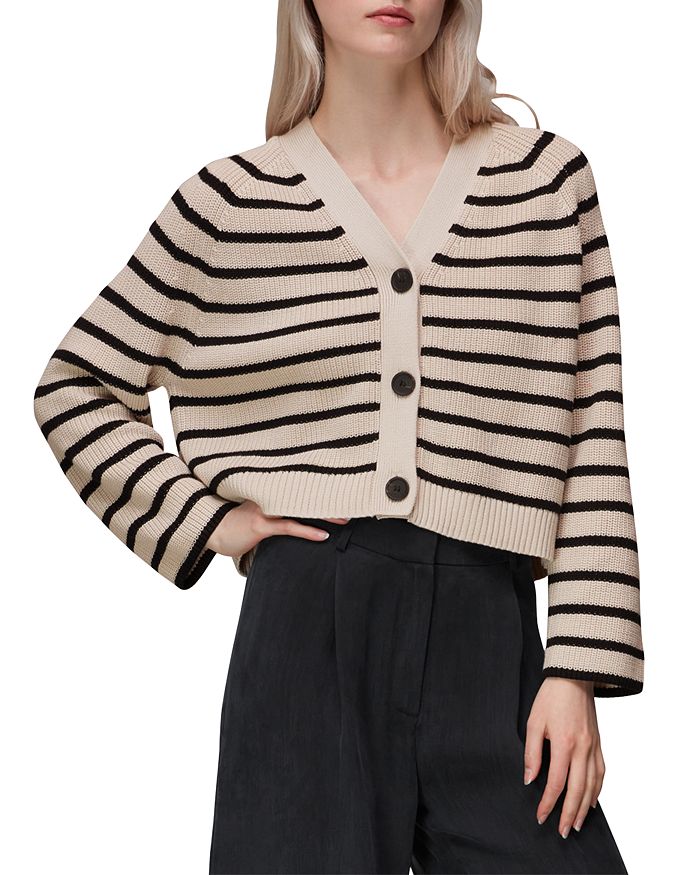 Whistles Striped Cotton Cardigan | Bloomingdale's