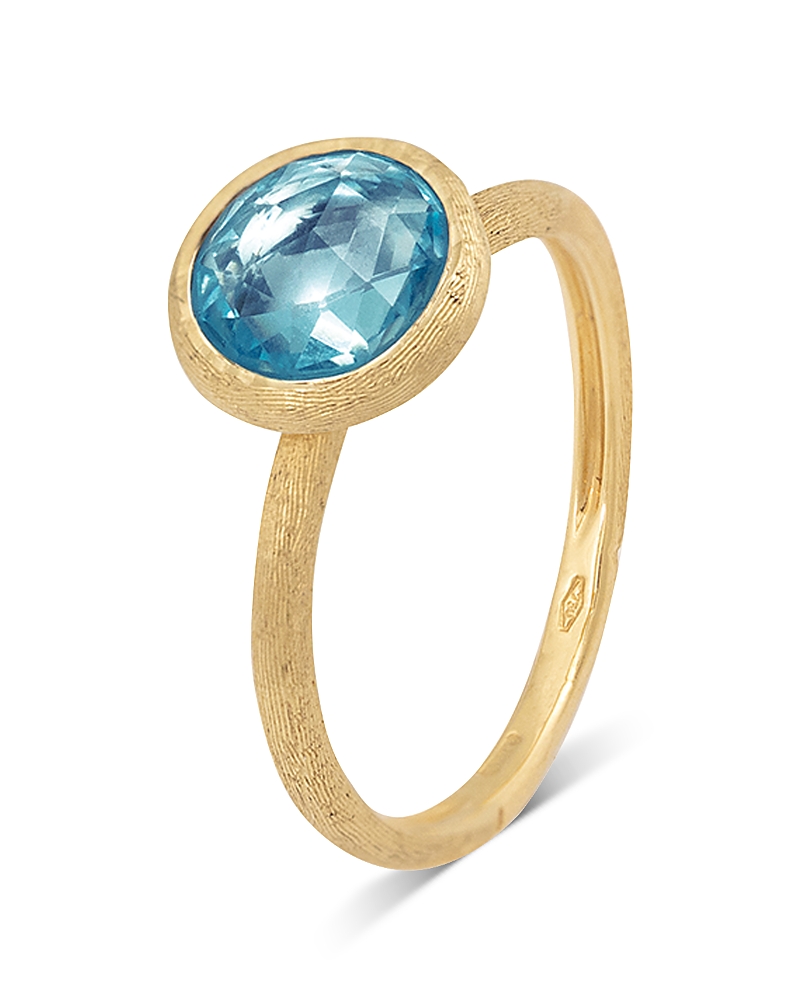 Marco Bicego 18k Yellow Gold Jaipur Color Blue Topaz Stackable Ring In Blue Topaz