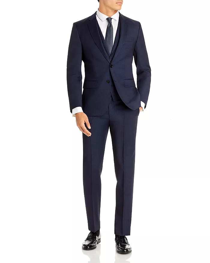 ​BOSS H-Huge Melange Solid Slim Fit 3-Piece Suit​
