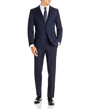Boss H-Huge Melange Solid Slim Fit 3-Piece Suit
