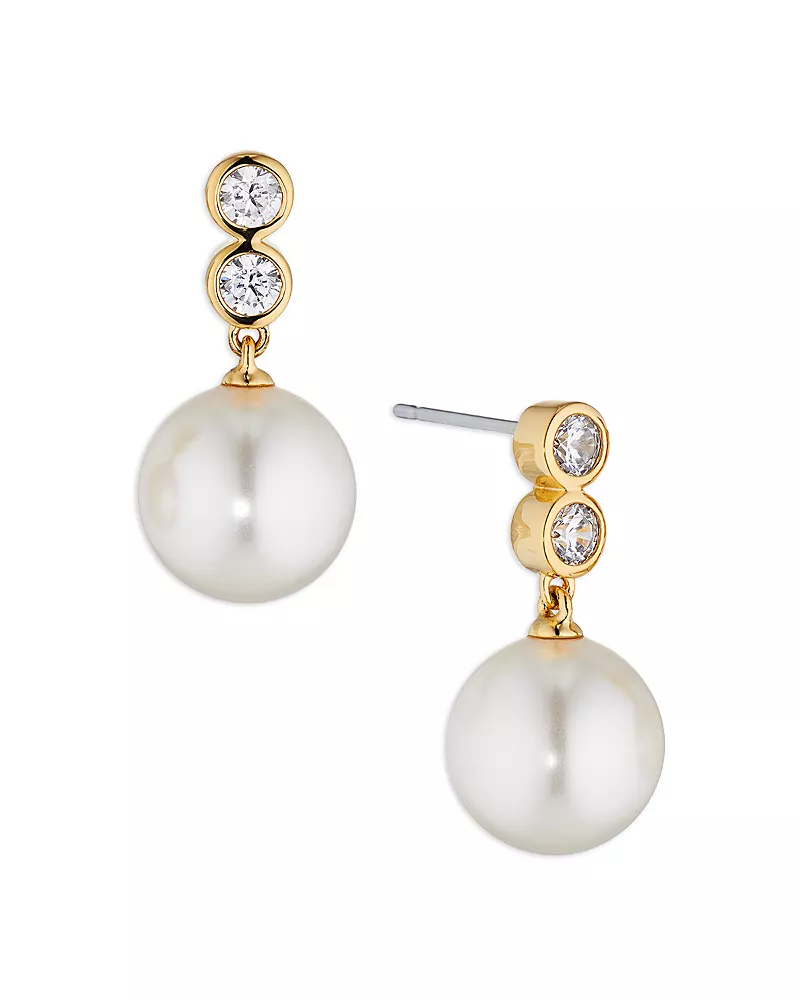 Nadri Cubic Zirconia & Nacre Pearl Drop Earrings