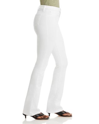 Selma Cotton Stretch High Rise Bootcut Jeans in Blanc