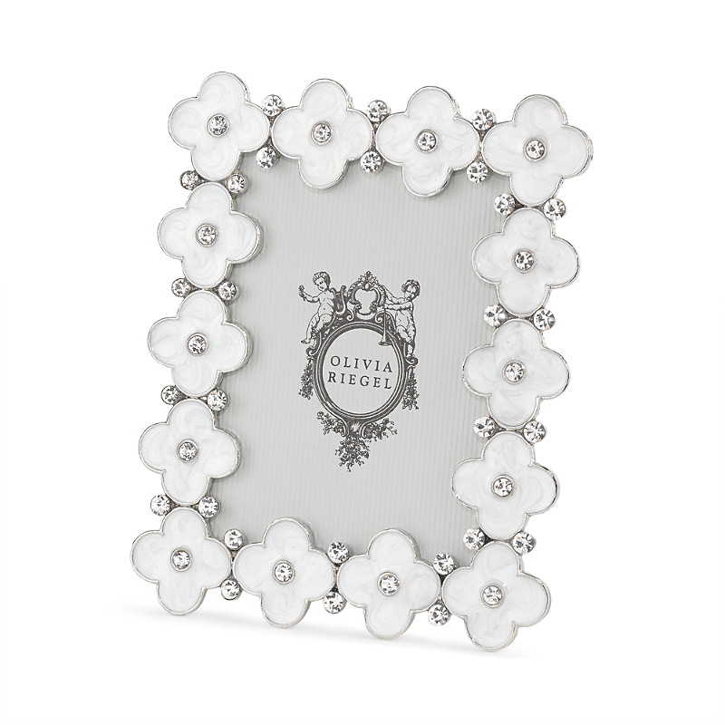 Olivia Riegel Enamel Clover 2.5 X 3.5 Frame In White
