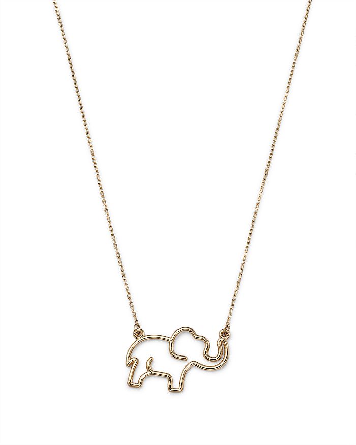 Bloomingdale s Elephant Outline Pendant Necklace in 14K Yellow