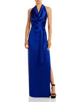 Satin Cowl Neck Gown