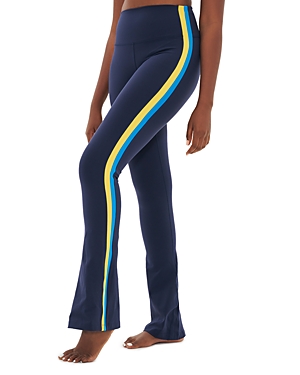 Splits59 Raquel Tuxedo Stripe Flare Pants In Indigo/sunshine