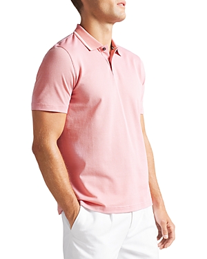 Ted Baker Mmb-arts-mini Jacquard Stitch Polo In Mid Pink