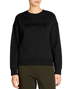 Moncler Logo Cotton-blend Jersey Sweatshirt In Black