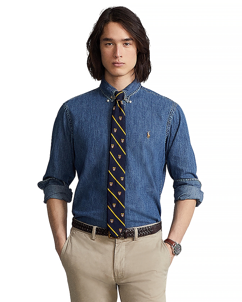 Polo Ralph Lauren Classic Fit Long Sleeve Denim Cotton Button Down Shirt