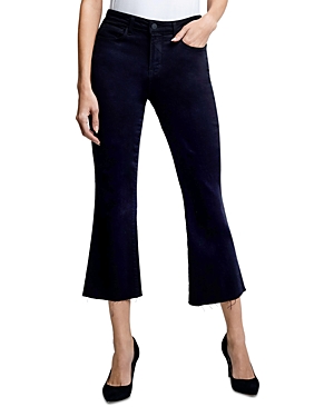 Shop L Agence L'agence Kendra High Rise Crop Flare Jeans In Black