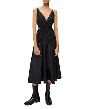 Maje Run Sleeveless Cut-out Dress In Black