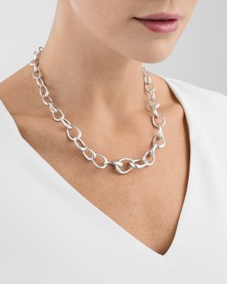 Sterling Silver Offspring Link Necklace, 17.72"